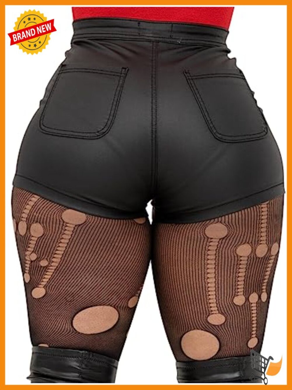 High Waist Faux Leather Shorts Casual Biker Shorts for Women
